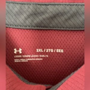 men’s red under amour dress shirt